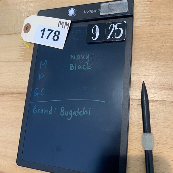 Bugatchi Shirt Men L Large Navy Black Shaped Fit Long Sleeve Button Up Flip Cuff - Picture 9 of 10